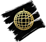 Graphic image of black square background with gold disco ball