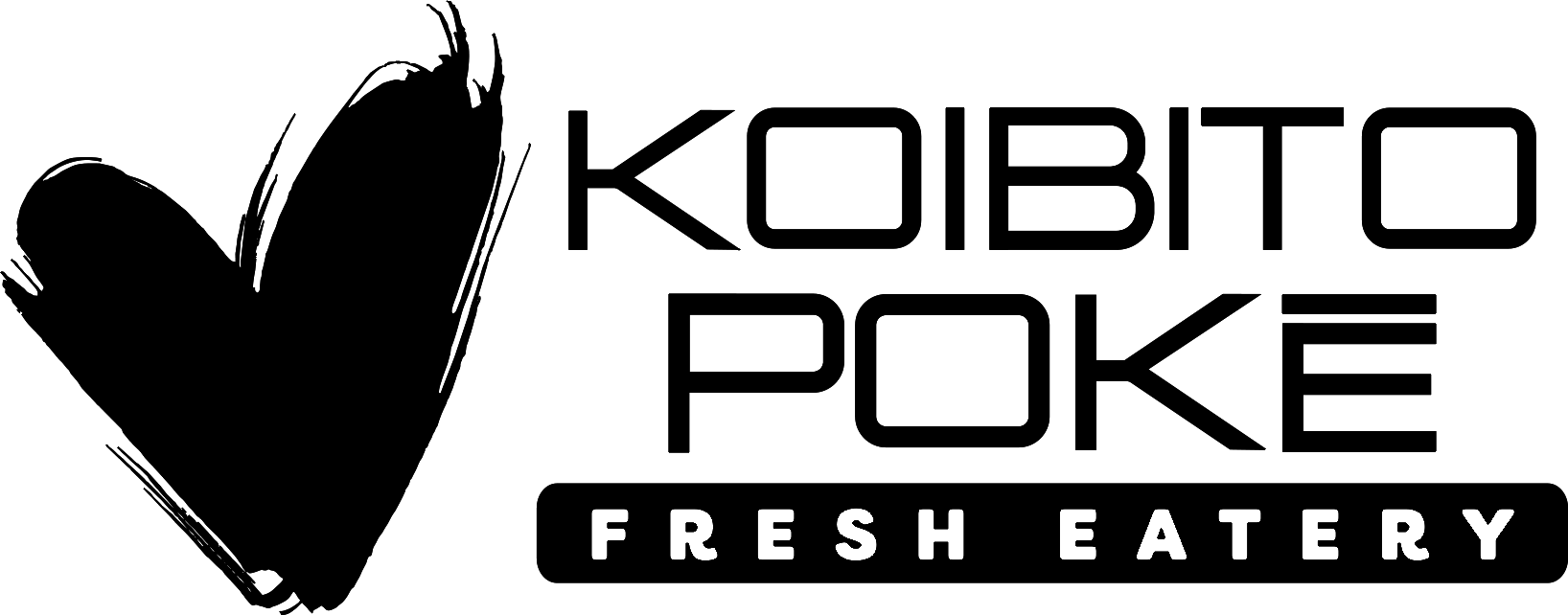 Koibito Poke Fresh Eatery Black Text Logo With Heart