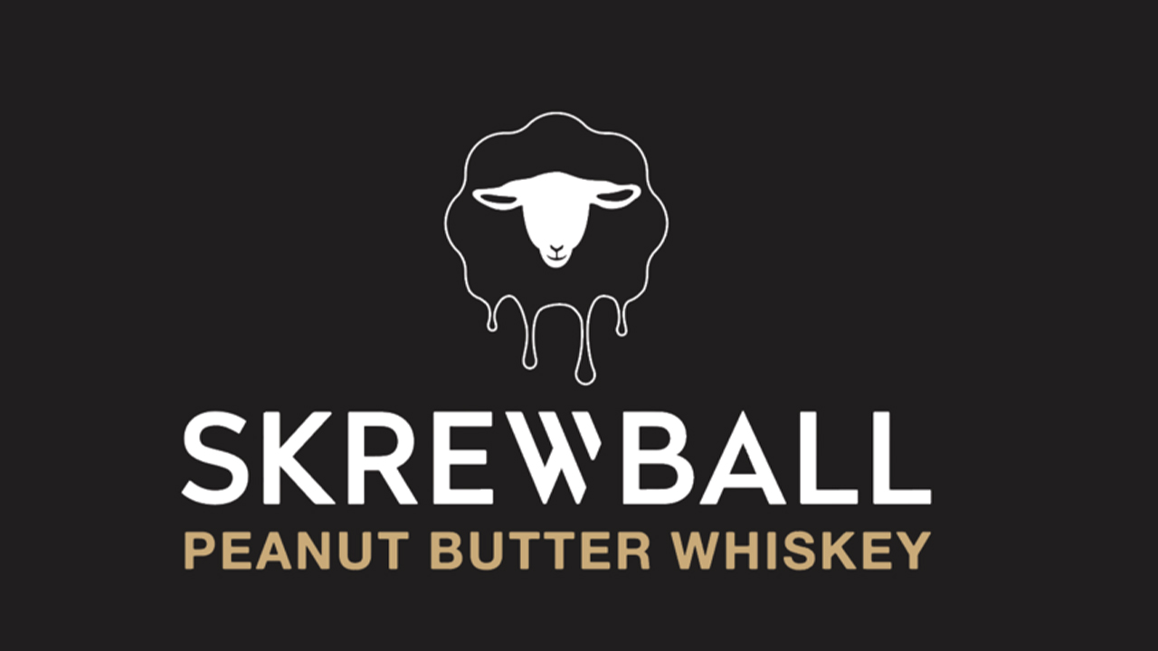 Skrewball Peanut Butter Whiskey Text and Sheep Head Logo